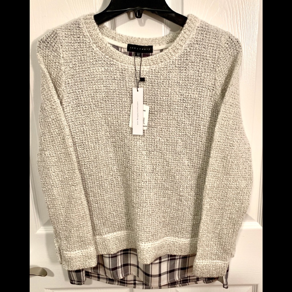 *HOST PICK* NWT Sanctuary Sweater with Plaid Shirt